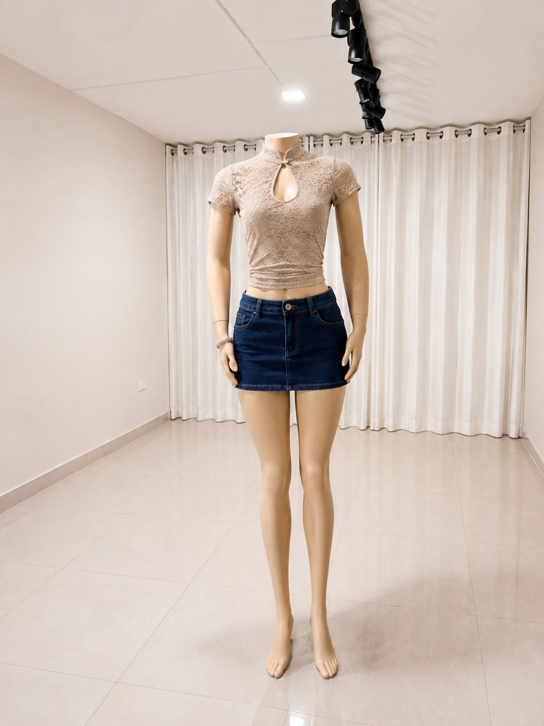 Faldashort Jean Rígido