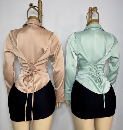 Blusa corset satin (M y L)