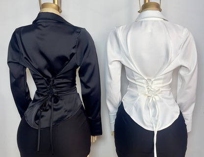 Blusa corset satin (M y L)