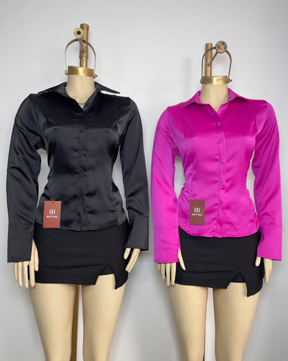 Blusa corset satin (M y L)