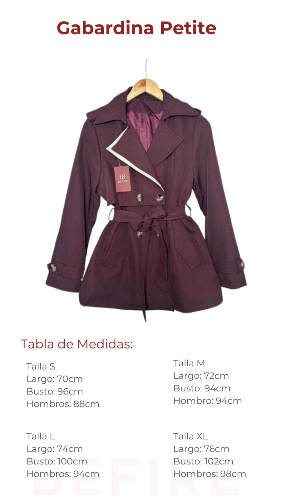 Gabardina Petite Alana